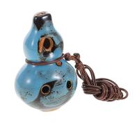 SHOWERORO 6hole Portable Gourd Ocarina Alto c Ceramic Flute Six-hole Musical Instrument for Beginners Durable Blue Pendant for Sound Healing and Nature Sounds