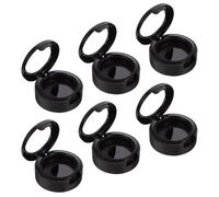 SHOWERORO 6Pcs 26Mm Matte Black Single Eyeshadow Empty Cases Refillable Makeup Powder Sample Containers Compact Eyeshadow Holders for Travel and Home Storage