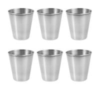 SHOWERORO 6pcs 70ml Stainless Steel Shot Glasses Set, Thickened Portable Small Drinking Vessels, Lightweight Reusable Whisky Cups for Camping and Home Bar