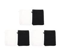 SHOWERORO 6pcs Facial Cleansing Gloves Set with Ultra-fine Microfiber, Makeup Remover and Bath Exfoliating Gloves for Face and Body, Black and White, Suitable for Daily Skincare and Shower