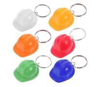 SHOWERORO 6pcs Mini Construction Hard Hat Keychain for Men Portable Helmet Key Rings for Party Favors Engineer Creative Safety Hard Hats