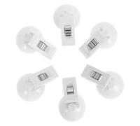 SHOWERORO 6pcs Multi-Purpose White Suction Cup Clamps for Car Ticket Holder, Refrigerator Message Clip, Photo and Document Organizer, Advertising Clips for Home and Vehicle Use