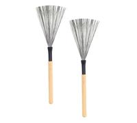 SHOWERORO 6pcs Professional Drum Brush Jazz Drum Brush Steel Wire Sticks Wooden Handle Compact for Easy Storage Comfortable Grip