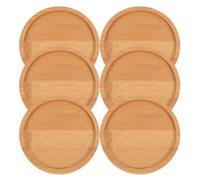 SHOWERORO 6pcs round Bamboo Coasters Set for DIY Mosaic Craft with Non-slip Surface, Easy Mosaic Sticking, Reusable Beige Drink Mats for Succulent Planter and Coffee Cup, Table Decor