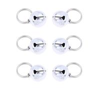SHOWERORO 6pcs Silver Metal Pet Bells with Safety Quick Release Buckle and Ringing Bells, Copper Pumpkin Shape Pet Accessories for Dog and Cat Collars