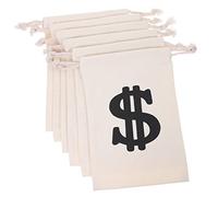 SHOWERORO 6pcs Stitch Party Bags Canvas Drawstring Bags Money Pouches for Wedding Party Favor