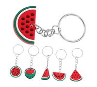 SHOWERORO 6pcs Watermelon Slices Keychain Pendant Adorable Fruit Hanging Charm Keyring for Parties