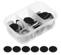 SHOWERORO 72Pcs Black 20Mm Pedicure Sanding Discs for Electric Foot File, Replaceable Foot Callus Remover Pads with 3-Compartment Storage Box, Professional Sandpaper for Dead Skin and Callus