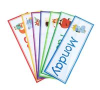 SHOWERORO 7pcs Days of Week Wall Stickers Paper Material Educational Classroom Decals Self Adhesive Kindergarten Wall Art for Nursery and School Decor