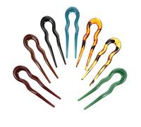 SHOWERORO 7pcs Vintage U Shaped Hairpins for Women, Plastic Material Easy to Clip Feature, Elegant Hair Forks for Styling and Holding Hair in Updo Hairstyles