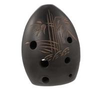SHOWERORO 8-hole Ceramic Ocarina Black Pottery Xun Musical Instrument for Beginners Includes Songbook for Kids and Music Enthusiasts