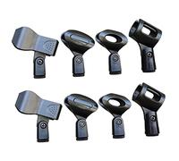 SHOWERORO 8pcs Adjustable Microphone Clip Holder Set Includes M-01 Universal Clip M-02 Egg Without Hole M-03 Egg Hole Square Sturdy Plastic Mic Stand Clamp