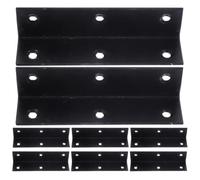 SHOWERORO 8pcs Black Stainless Steel Angle Brackets 90 Degree L Shape with 6 Mounting Holes for Lasting Support and Quick Reinforcement, for DIY Woodworking Projects and Furniture Corner