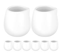SHOWERORO 8pcs Ceramic Spouted Creamer Cup 1.69 Oz White Porcelain Dripless Pour Spout Suitable for Coffee Creamers and Syrup Serving at Dining Occasions and Household Gatherings