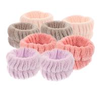 SHOWERORO 8pcs Flannel Wristbands Hair Ties for Face Washing Spa Makeup Removal Water Absorbent Soft Plush Wrist Wash Bands for Women