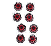 SHOWERORO 8pcs Gda Acrylic Guitar Knobs Volume Knobs for Electric Bass Guitar Red Control for Effect Pedal