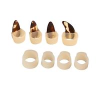 SHOWERORO 8pcs Guzheng Nail Protectors Adjustable Silicone Finger Covers for Practice Comfortable Non-stick for Ages Right-handed Skin Tone Includes Extra Nails