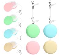 SHOWERORO 8Pcs Macaron Eyeglass Cleaner Wipes with Keychain, Portable Lens and Mobile Screen Cleaning Cloths for Glasses, Cameras, and Electronic Devices