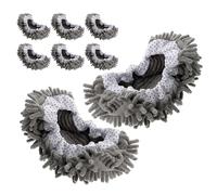 SHOWERORO 8pcs Microfiber Mop Slippers Shoe Covers Reusable Washable Floor Cleaning Tools for Pet Hair Removal and Dusting Soft Foot Socks Suitable for Home Cleaning and Window Washing