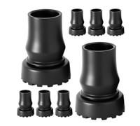 SHOWERORO 8pcs Rubber Cane Tips for Canes Non-Slip Elastic Rubber Foot Pads Replacement Walking Stick Accessories for Seniors Men Women Black