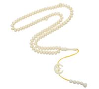 SHOWERORO 99 Beads Islamic Tasbih Prayer Rosary Muslim Tasbeeh Beads with Yellow Moon Pendant for Spiritual Practice and Worship