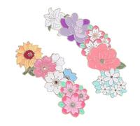 SHOWERORO 9pcs Mixed Floral Enamel Pins Bulk for Women Hat Brooch Pins with Sturdy Metal Clasp Cute Sunflower Tulip Lily Cherry Blossom Lapel Brooches for Backpacks Clothes Bags Accessories