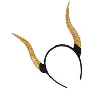 SHOWERORO Adjustable Antelope Horn Headband Devil Horn Hair Hoop Made of Plastic for Halloween Fancy Dress and Party Use Gold