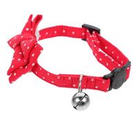 SHOWERORO Adjustable Cotton Dog Collar Skin-friendly Pet Accessory with Bell and Bow Design for Cats and Dogs, for Special Days and Pet Parties