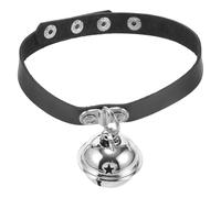 SHOWERORO Adjustable Pu Leather Dog Collar with Bell for Outdoor Use, Stylish Punk Design, Breathable and Safe, Suitable for Small Puppies and Cats at Parties Or Weddings, 32-40cm
