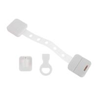 SHOWERORO Adjustable Safety Cabinet Lock with Key, White Plastic Babyproof Latch Strap for Kitchen and Bathroom Cabinets, Rounded Compact Design Without Sharp Corners, 1pcs