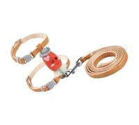 SHOWERORO Adorable Kitten Harness and Leash Set with Escape Proof Flat Rope, Lightweight Polyester Material, Convenient Outdoor Pet Walking for Cats, Orange Cartoon Carrot Design