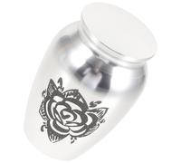 SHOWERORO Alloy Mini Cremation Urn for Human Ashes with Removable Lid Silver Metal Ashes Container for Adult Funeral Memorial Compact Keepsake Urn