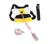 SHOWERORO Anti-Lost Toddler Harness Leash Wristband 1.5m Yellow Bumblebee Pink Spiral 2-Pack Safety Strap for Kids Walking Suitable for Toddlers