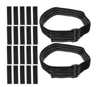 SHOWERORO Anti-Slip Adjustable Elastic Boot Straps with Self-Adhesive Stickers Knee-High Boots Fix Bands for Women Black 2.5Cm X 45Cm Set with 2 Straps and 30 Stabilizer Pads for Outdoor