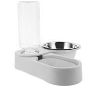 SHOWERORO Automatic Pet Feeder Double Bowl Stainless Steel Corner Folding Design with No Turnover Feature Keeps Dogs and Pets in Place for Home and Car Use