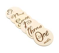 SHOWERORO Baby Record Book 6pcs Double-Sided Photo Props Milestone Circles Milestone Sign Belly Cards Monthly Milestone Birth Cards Monthly Tags Newborn Sign The Sign Wooden