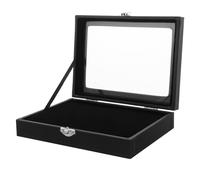 SHOWERORO Badge Display Box Black Acrylic Storage Case for Jewelry and Medals, Safe and Convenient Pin Display Case for Brooch Pin Collection