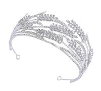 SHOWERORO Baroque Style Silver Wedding Tiara Crown for Brides Adult Celebration Royal Hair Accessory Bridal Dress Headpiece