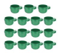 SHOWERORO Bird Feeding Bowls for -serving Life 15pcs Green with Reasonable Capacity for Parrot and Bird Cage