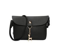 SHOWERORO Black Pu Leather Crossbody Shoulder Bag for Women with Large Capacity and Smooth Surface, Stylish Mini Satchel for Daily Shopping and Travel Use