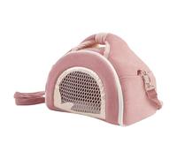 SHOWERORO Breathable Small Pet Carrier Shoulder Bag with Anti-lost Design, Polyester and Plush Material, Suitable for Bearded Dragon and Tiny Companions, for Autumn and Winter Outdoor Travel