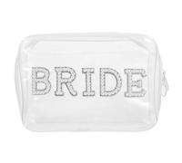 SHOWERORO Bride Wedding Day Emergency Kit Cosmetic Bag Makeup Pouch Travel Size Toiletry Bag for Women Bridal Shower and Bachelorette Party