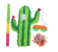 SHOWERORO Cactus Pinata Birthday Party Set Knock Stick Creative Design Stuffed Candy Reusable and Sturdy for Boys and Girls Events Random Color