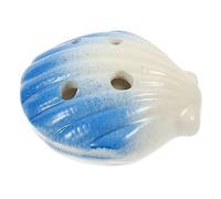 SHOWERORO Cartoon Ceramic 6-hole Ocarina in Shell Blue Portable Wind Instrument for Beginners Creative Music Practice Tool