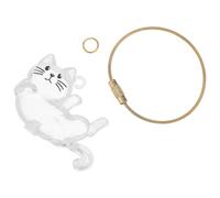 SHOWERORO Cat Hair Storage Box Keepsake Keychain Shape Memorial Storage Capsule Pendant for Pet Hair Collection Tool and Keepsake