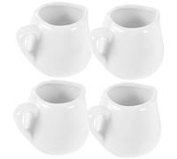 SHOWERORO Ceramic Milk Pitcher Set Small Mini Milk Jugs Container for Kitchen Cafe