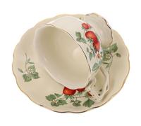 SHOWERORO Ceramic Tea Cup and Saucer Set for Coffee and Hot Chocolate, European Style with Beautiful Lines and Flowers, Assorted Colour, for Restaurant Or Use Random Color