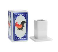 SHOWERORO Ceramic Toothpick Box Toothpick Holder Rooster Design Blue Large Capacity Keeps Clean for Homes Small Gift
