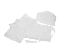 SHOWERORO Chef Apron Set with Hat for Boys and White Short Sleeve Baker Costume Role Play Cooking Outfit for Baking Parties and School Plays Easy Care Kitchen Dress-up