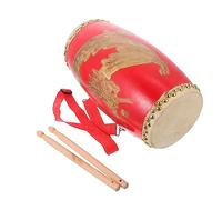 SHOWERORO Children's Student Waist Drum Dragon Pattern Cowhide Easy Carrying Traditional Chinese Music Instrument